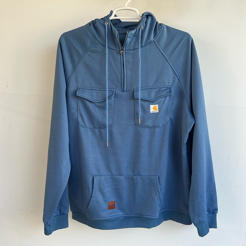 Men’s Quarter Zip Hoodie Sweatshirt Size XXL 2XL 2X Light Blue New without Tags